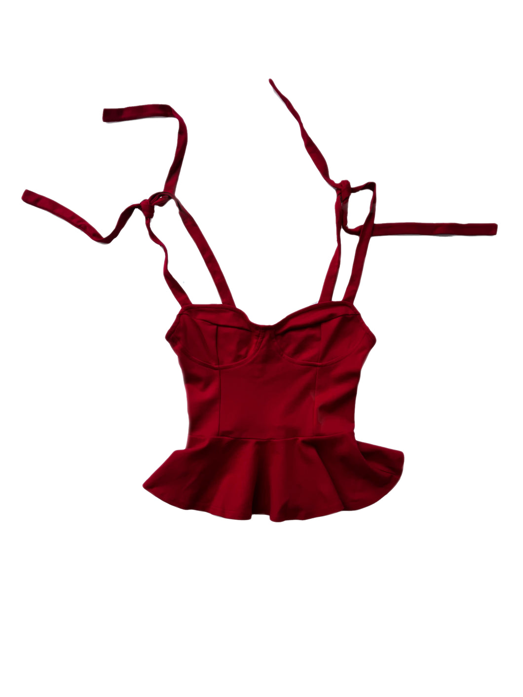 Red Peplum Corset Top