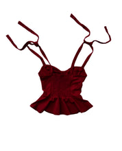 Load image into Gallery viewer, Red Peplum Corset Top
