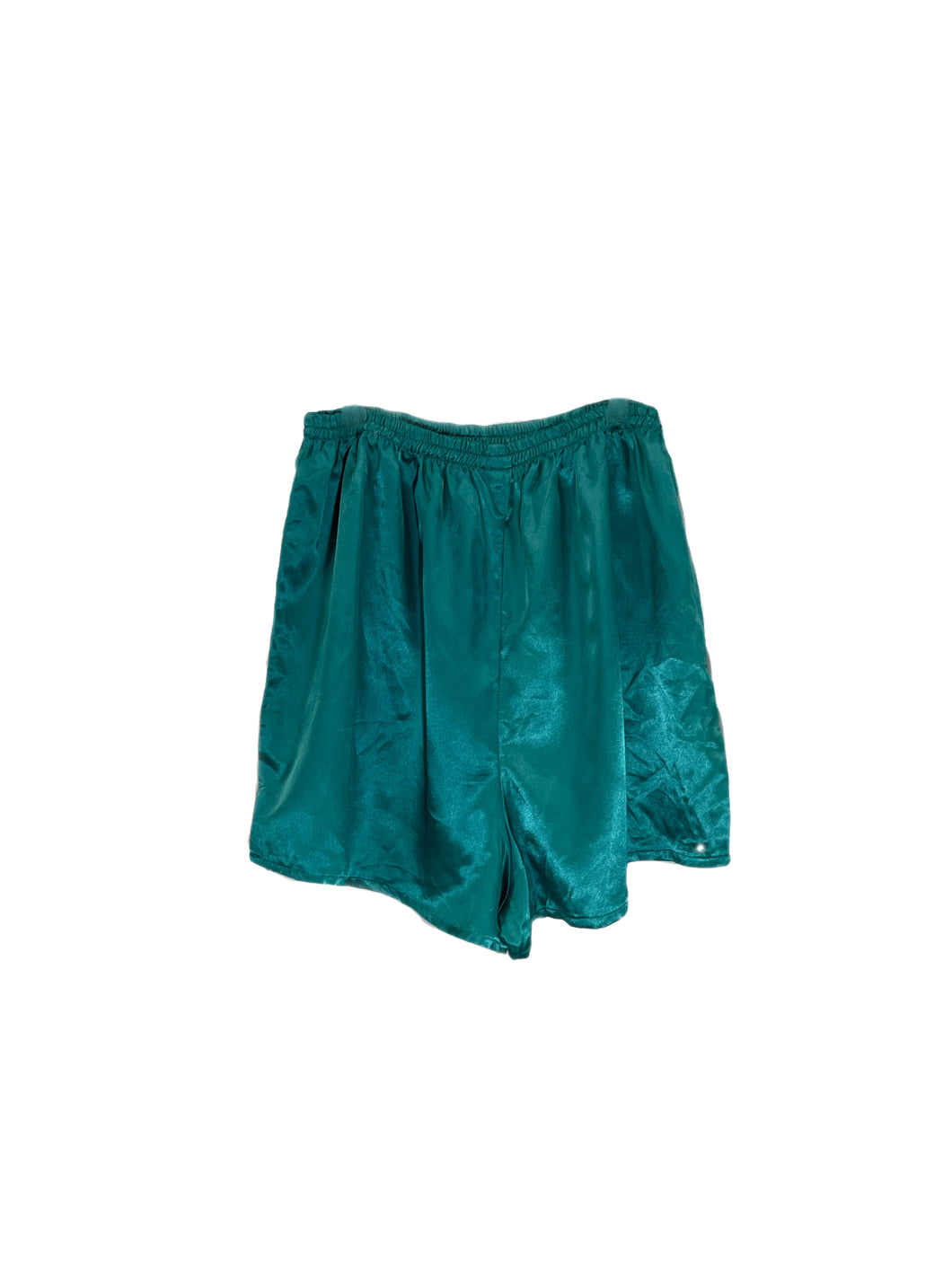 Teal Satin Sleep Shorts