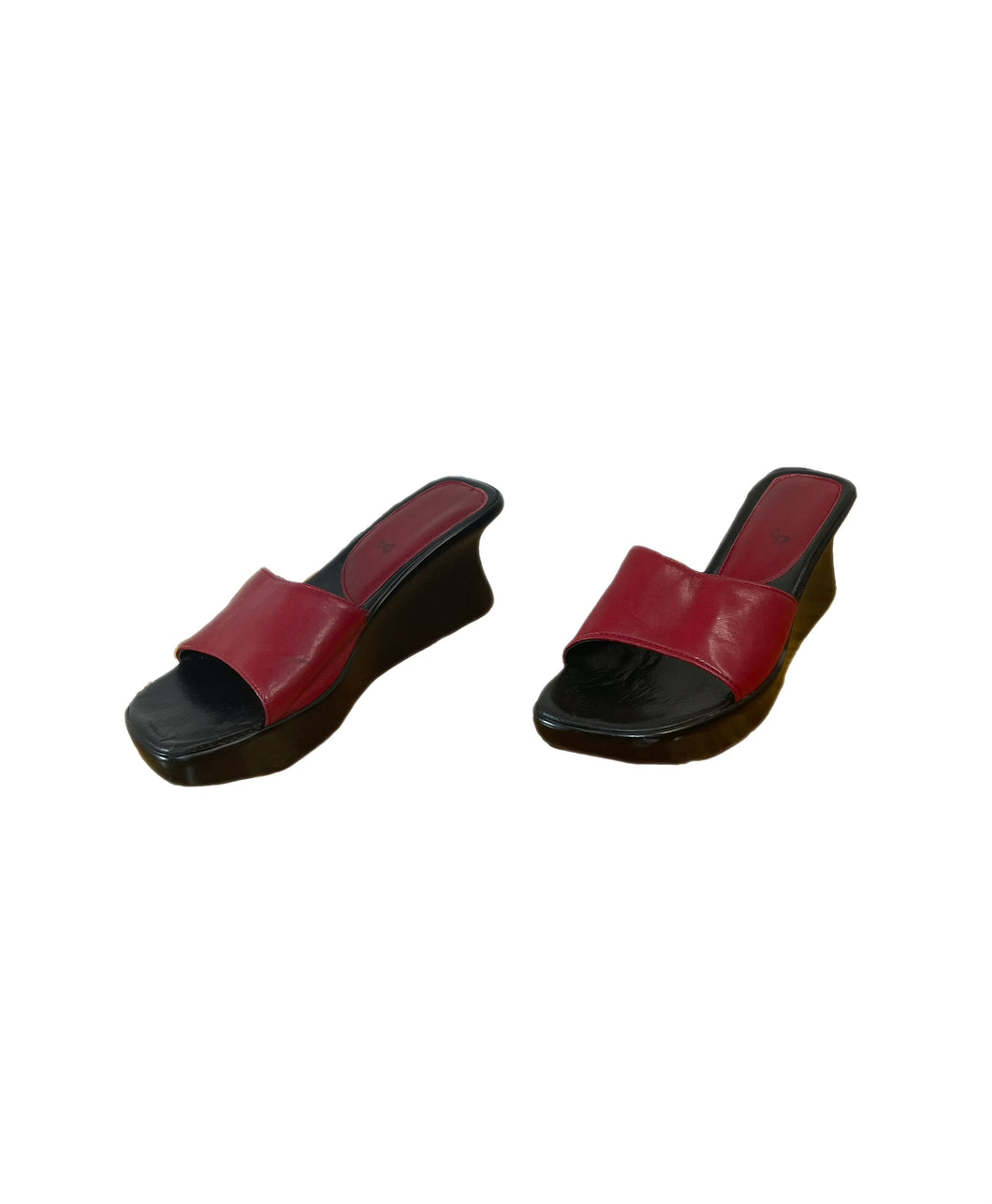 Red Patent Leather Wedge Sandals