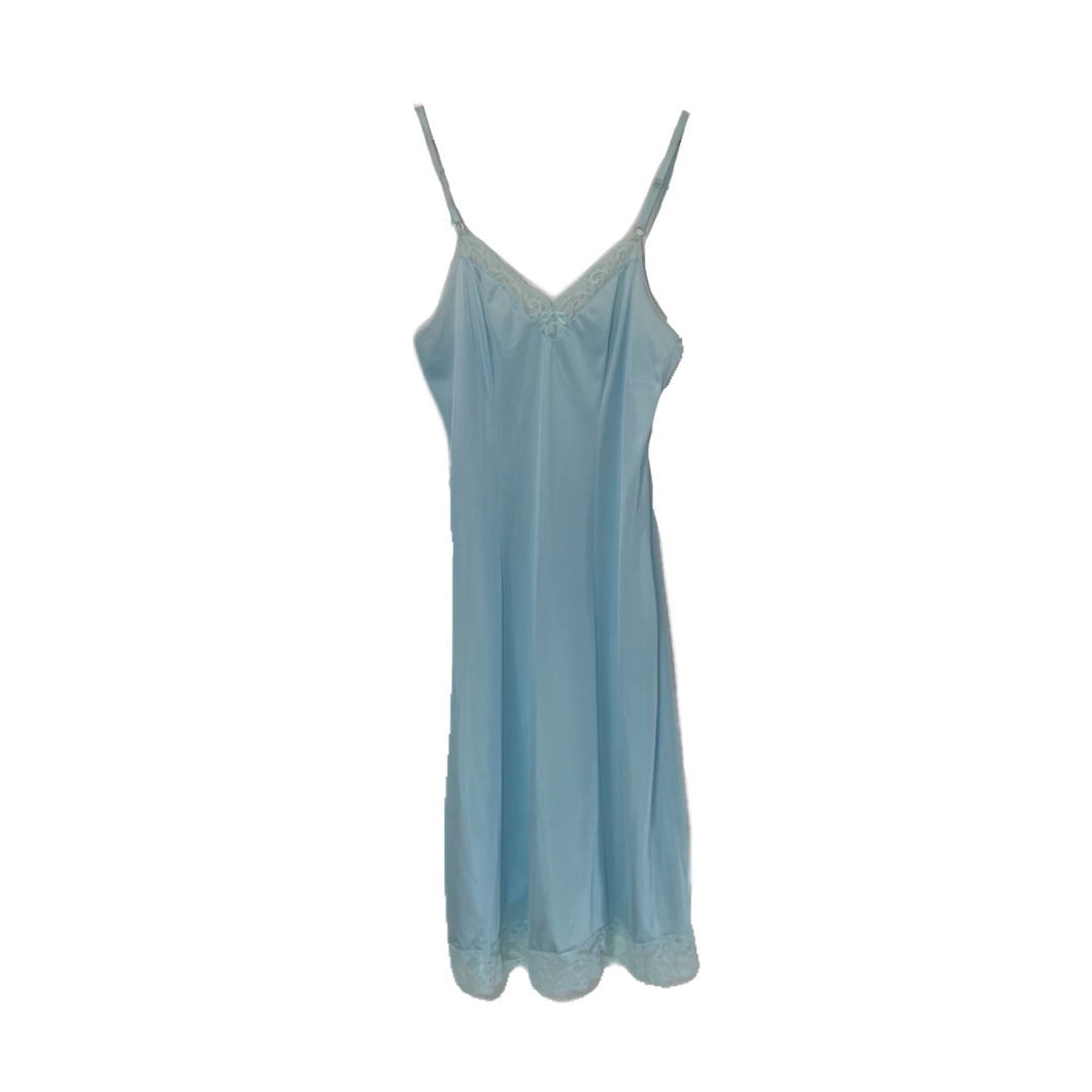 Sky Blue Mid Length Slip Dress